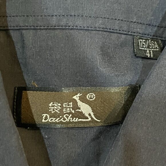 Vintage Daishu Kangaroo Men's: M Short Sleeve Casual Button Down Navy Blue - Picture 5 of 5
